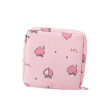 Maxbell Women Girls Sanitary Napkin Storage Bag Lovely for School Earphones Cards Pink Peach