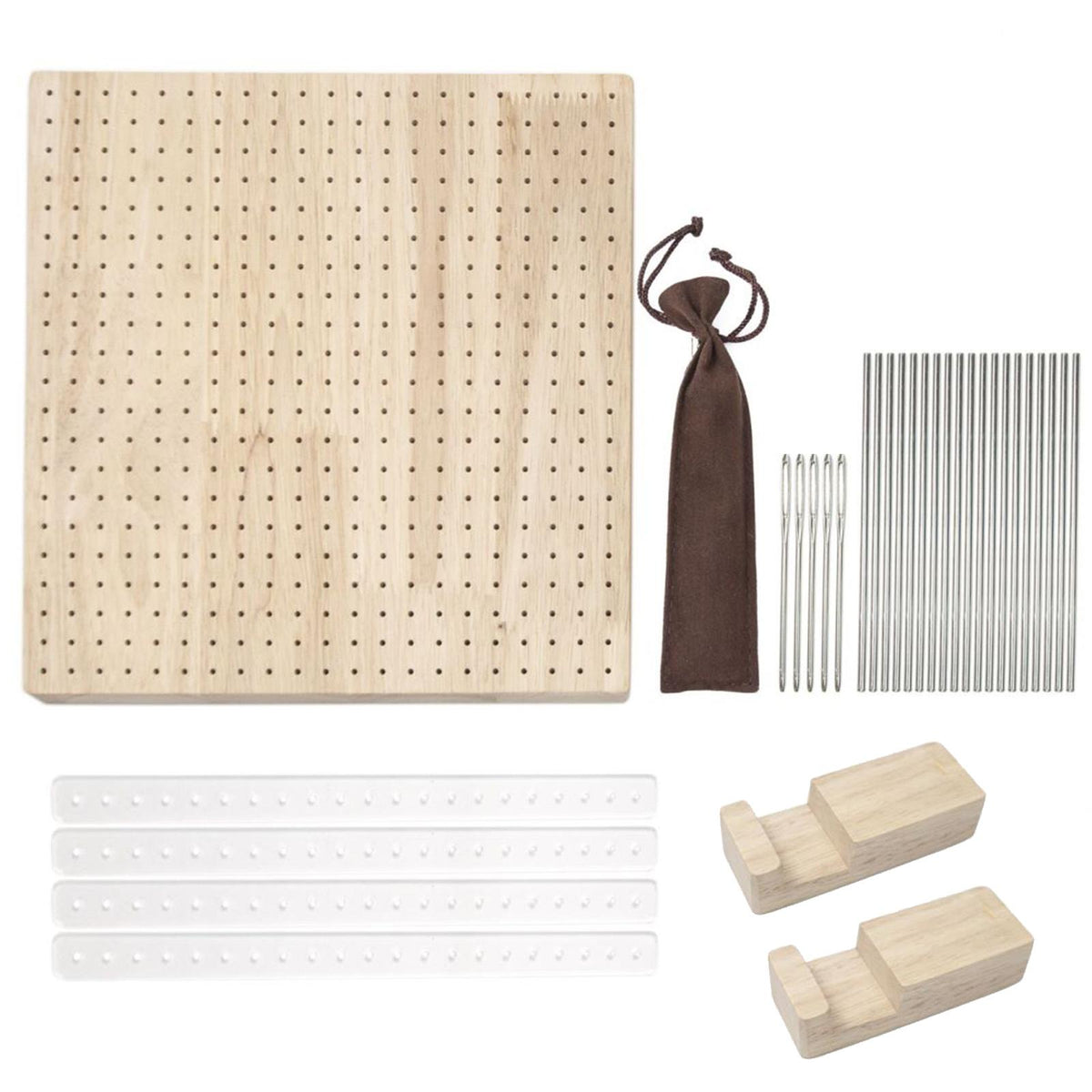 Maxbell Crochet Blocking Board with 20 Needles Wooden 11 inch for Embroidering Gift