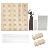 Maxbell Crochet Blocking Board with 20 Needles Wooden 11 inch for Embroidering Gift