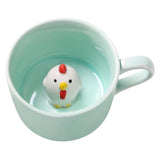 Maxbell Ceramic Cup Cute Animals Inside Mug Coffee Tea Milk 3D Cartoon Mugs Chick