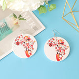 Maxbell Natural Wood Earrings Fashion Colorful Map Cool Dangle Drop Hook for Women