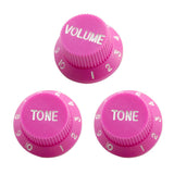 Max Maxb 3pcs Bell Style Guitar Speed Knobs 1 Volume&2 Tone for ST SQ Guitar Pink