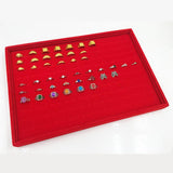 Max Velvet Ring Trays Pads for Jewelry Showcase Home Counter Organization Red