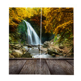 Max 2 Panels Digital 3D Printing Blackout Window Curtains Mountain Waterfall