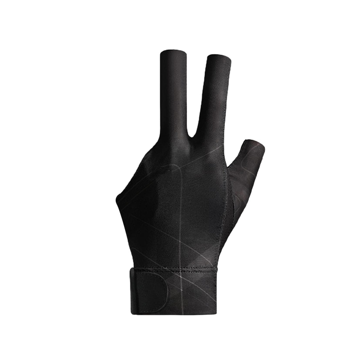 Maxbell Three Fingers Gloves Left Hand Anti Slip Elastic Pool Cue Mitts Black Gray