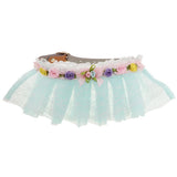 Maxbell Adjustable Lace Pet Dog Puppy Cat Neck Scarf Bandana Leather Collar Blue