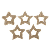 Maxbell 5 Piece Jute Cord Rope Charms Necklace Earrings Pendants Star 45x45mm