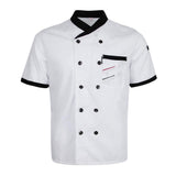 Maxbell Chef Jacket Uniform Short Sleeve Hotel Kitchen Apparel Cook Coat 2XL White