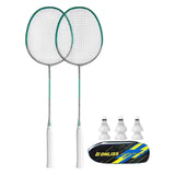 Maxbell Badminton Rackets Set of 2 Sturdy for Indoor Outdoor Outdoor Backyard Green