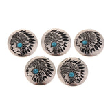 Max 30mm Fashion Metal Faux Turquoise Button Shank Button Handmade -5PCS Blue