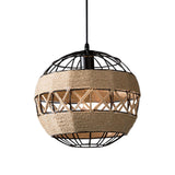 Maxbell Industrial Woven Pendant Light Classic Geometric Shape Hanging Light Fixture Style E