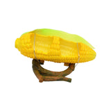 Maxbell Yellow Corn Shape Birds Feeder Bowl Durable for Small Parrots Animal Unique