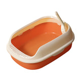 Maxbell Cat Litter Box Kitten Toilet Pet Litter Tray Bedpan Cat Litter Container Orange