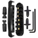 Maxbell Roller Saddle Bridge Kits with Roller Saddles for Electric Guitars Gift Black