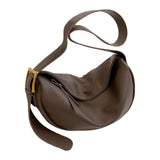 Maxbell Girls Dumpling Bun Shopping Bag Underarm Bags Purse Beach PU Shoulder Bag Brown