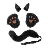 Maxbell Costume Set Halloween Ears Tail Paw Fancy Costume Cosplay Party black