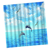 Max Maxb Digital Printed 3D Curtain Living Room Bedroom Drapes 2 Panel Dancing Whales