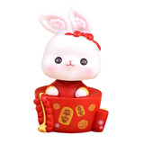 Maxbell Rabbit Desktop Ornament Statue Creative Gifts Craft for Cabinet Tabletop Style D