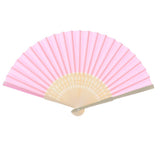 Max Silk Handheld Folding Fan Wedding Party Favor Fan with Gift Box Pink
