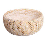 Maxbell Bamboo Weaving Flower Basket Round Storage Baskets for Living Room White-M