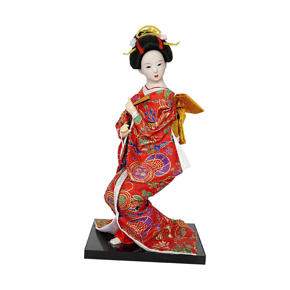 Maxbell 12'' Japanese Kimono Geisha Doll Asian Doll for Home Ornament Decor Style B