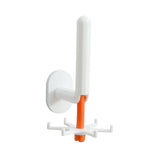 Maxbell Wall Mounted Kitchen Utensil Hook 6 Hooks Door Hook for Home Cabinet White and Orange
