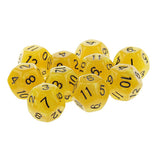 Maxbell Pack of 10pcs Pearl Yellow D12 Twelve Sided Game Dice D&D TRPG Games Party Supplies