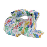 Maxbell Rabbit Statue Resin Animal Figurine Modern Art for Decoration Gift Crafts Watercolor Lying