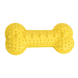 Maxbell Rubber Bone Shape Dog Chew Toys Food Leaking Toy Pet Training Supply Yellow