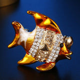 Max Cartoon Fish Brooch Pin Badge Novelty Bridal Wedding Jewelry Scarf Clips Yellow