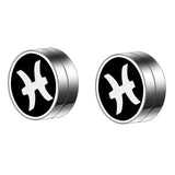 Maxbell Constellation Earrings Clips Stainless Steel Punk Magnet Ear Studs Pisces