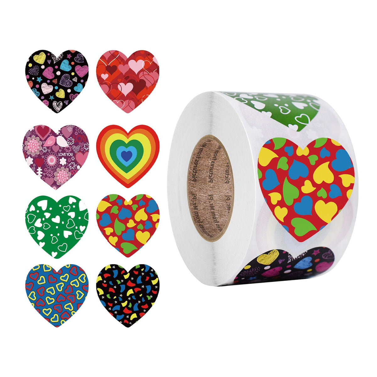 Maxbell 500Pcs/Lot Heart Shaped Stickers Scrapbooking DIY Handmade for Gift Box