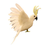 Maxbell Artificial Birds Feathered Parrot Figurine Bird Sculpture for Pathway Patio White