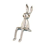 Maxbell Modern Ceramic Rabbit Statue Artwork Electroplated Ornament Bunny Figurine Argent