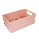 Maxbell Multipurpose Folding Storage Basket with Handle for Home Bathroom Office Pink