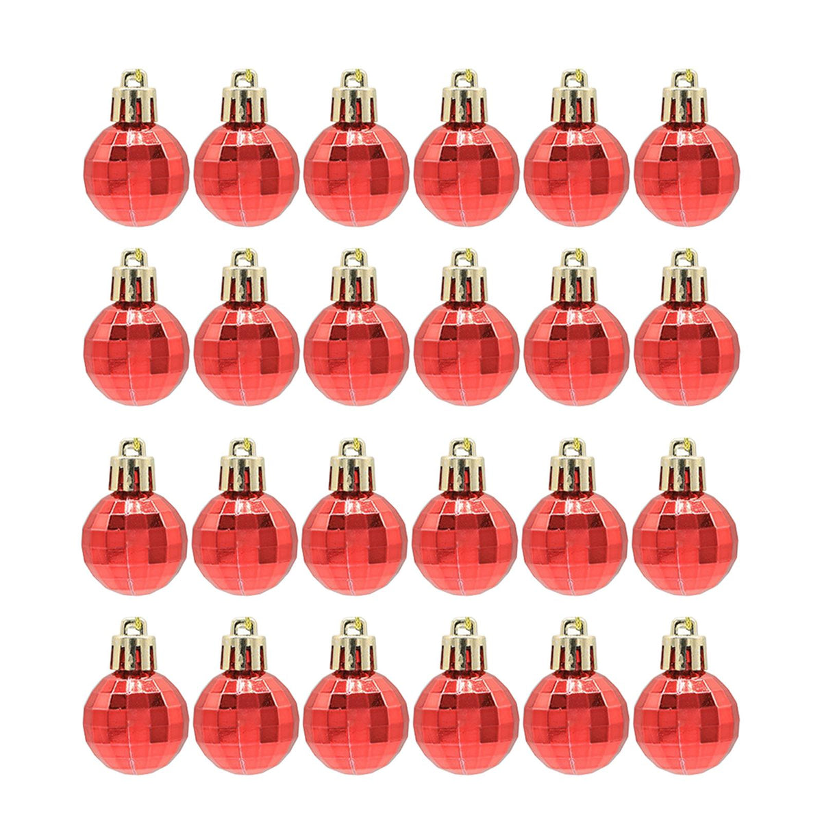 Maxbell 24 Pieces Christmas Balls Rustic Ball Ornament for Party Decor Red