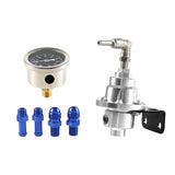 Maxbell Adjustable Fuel Pressure Regulator with Gauge High Performance Argent