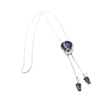 Maxbell Tulip Pendant Sweater Chain Elegant Rhinestone Accessories for Party Women Blue