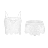 Max Women Sexy Lace Vest Crop Top Panty Lingerie Sleepwear Babydoll Bodysuits L