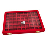 Maxbell Velvet Stackable Jewelry Display Tray Case for Jewellery Earrings Red