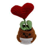Maxbell Funny Positive Knitting Doll Crochet Ornament for Cafe Living Room Farmhouse Heart