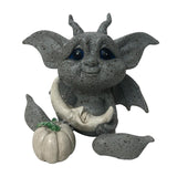 Maxbell Baby Goblin Art Fairy Garden Statue Lawn Porch Decor Holding The Moon D