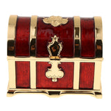 Maxbell Rectangle Vintage Soft Enamel Treasure Chest Trinket Jewelry Box Case Red