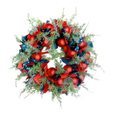 Maxbell 50cm Christmas Flower Wreath Wall Hanging Garland for Holiday Office Garden Red