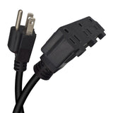 Maxbell 3 Prong 5-15P to 5-15R Power Cable Flexible 3 Outlet PVC Outer for Computers