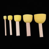 Maxbell 5 Sizes Round Sponges Brush Set Kids Painting Tools Sponge Painting Stippler Set DIY Painting Tools in for Kids