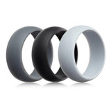 Maxbell 3Pcs 8mm Wide Flexible Rubber Silicone Wedding Finger Ring Band US Size11