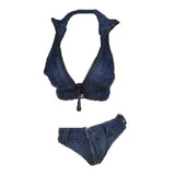 Maxbell 2X 1/6 Scale Women Vest and Shorts Female Action Figure Bodysuit Dark Blue