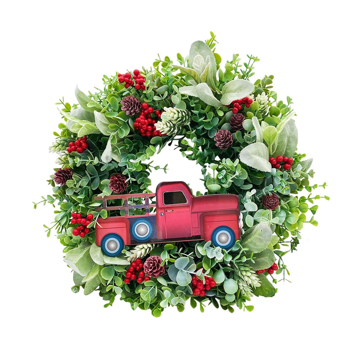 Maxbell Maxbell Christmas Flower Wreath Green Leaf Wreaths for Indoor Outdoor Party Xmas 45cm