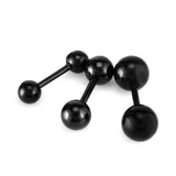 Maxbell 3Pcs Surgical Steel Barbell Ear Bone Rings Body Piercing Black
